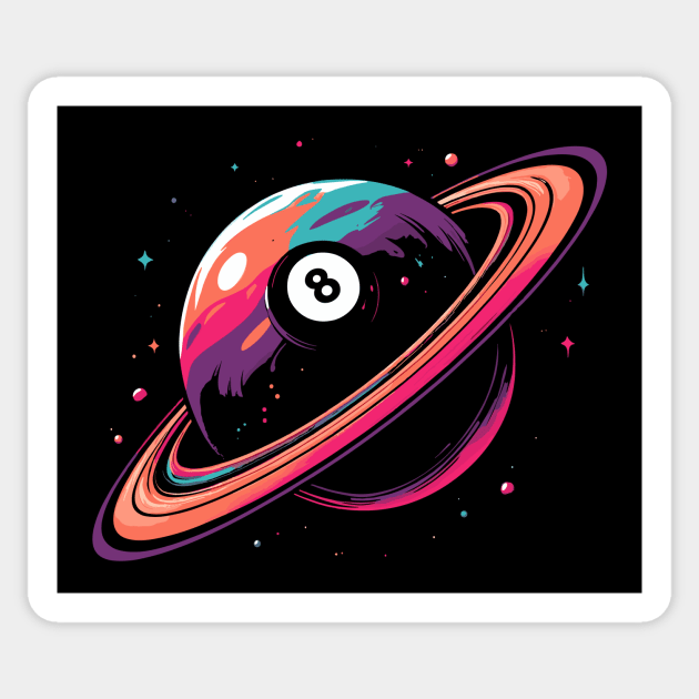 8 Ball Billiard Pool Planet Sticker by podtuts